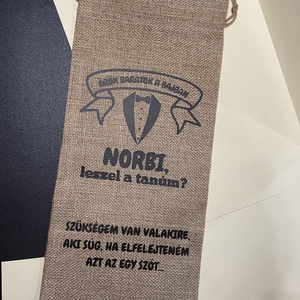 Személyre szabható bortartó ajándéktáska, egyedi szöveggel bármilyen alkalomra - esküvő - meghívó & kártya - tanú felkérő - Meska.hu