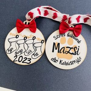 Egyedi neves fa karácsonyfadísz díszdobozban - karácsony - karácsonyi lakásdekoráció - karácsonyfadíszek - Meska.hu