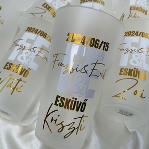 Esküvői repohár egyedi névvel és mintával, esküvői köszönő ajandék repohár, ültető repohár - esküvő - emlék & ajándék - köszönőajándék - Meska.hu