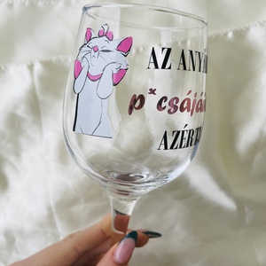 Egyedi tervezésű mesehősös boros pohár vicces felirattal, Otthon & Életmód, Konyhafelszerelés, tálalás, Tálalás, Boros poharak, szettek, Mindenmás, MESKA