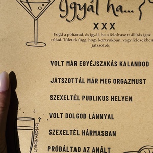 Lánybúcsús játék feladatlapok és kártyák - nyomtatott - esküvő - lánybúcsú - Meska.hu