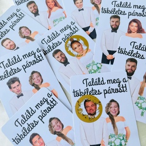 Vicces esküvői kaparós kártyák egyedi fényképpel-  18 db  - Meska.hu