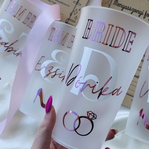 Lánybúcsús Team Bride repohár egyedi névvel, Esküvő, Lánybúcsú, Mindenmás, MESKA