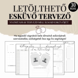 Nyomtatható esküvő tervező PDF fájl, Esküvő, Emlék & Ajándék, Köszönőajándék, Mindenmás, MESKA