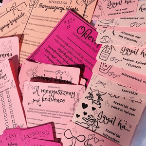 Lánybúcsús játék csomag ajándéktáskában vagy digitálisan - esküvő - lánybúcsú - Meska.hu