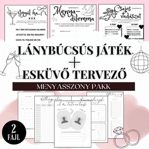Menyasszony pakk - Esküvő tervező + Lánybúcsús játék csomg digitális fájlok - Meska.hu