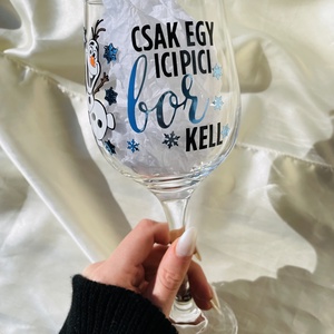 Karácsonyi boros pohár vicces felirattal - Hóember - otthon & életmód - konyhafelszerelés, tálalás - tálalás - boros poharak, szettek - Meska.hu