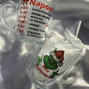 Grincs napirendes karácsonyi üveg bögre - Meska.hu