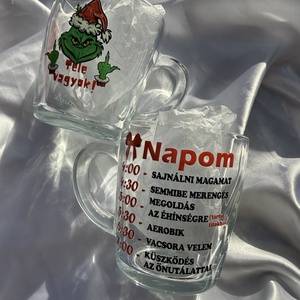 Grincs napirendes karácsonyi üveg bögre -  - Meska.hu
