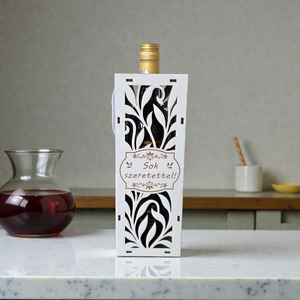 Bortartó ajándékdoboz, Otthon & Életmód, Konyhafelszerelés, tálalás, Italos kellékek, Boros díszdoboz, Gravírozás, pirográfia, Fémmegmunkálás, MESKA