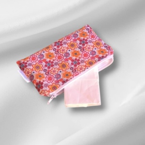 Zsebkendőtartó narancs virágos - Meska.hu