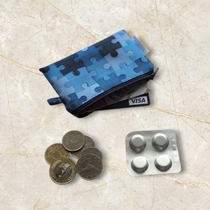 Bankkártyatartó kék puzzles, Táska & Tok, Pénztárca & Más tok, Kártyatartó & Irattartó, Varrás, MESKA