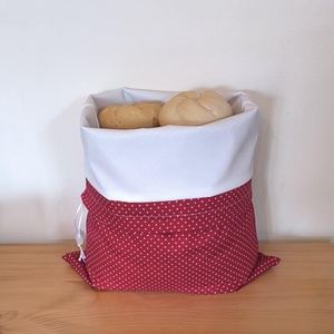 Frissentartó kenyeres zsák+bevásárló zsák bordó pöttyös - táska & tok - bevásárlás & shopper táska - kenyeres zsák - Meska.hu