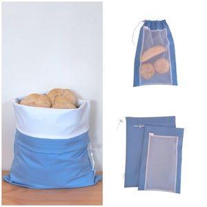 Frissentartó kenyeres zsák+bevásárló zsák égkék, Táska & Tok, Bevásárlás & Shopper táska, Kenyeres zsák, Varrás, MESKA