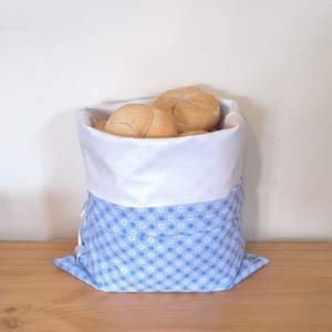 Frissentartó kenyeres zsák+bevásárló zsák kék margarétás - táska & tok - bevásárlás & shopper táska - kenyeres zsák - Meska.hu