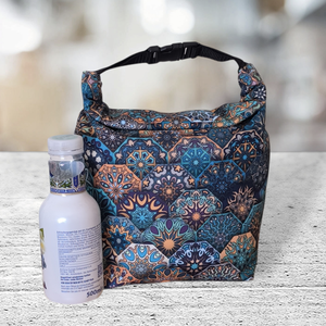 Ételhordó és uzsonnás táska türkizzöld csempés, Táska & Tok, Uzsonna- & Ebéd tartó, Ebéd tasak, doboz, Varrás, MESKA