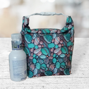 Ételhordó és uzsonnás táska zöld kavicsos, Táska & Tok, Uzsonna- & Ebéd tartó, Ebéd tasak, doboz, Varrás, MESKA