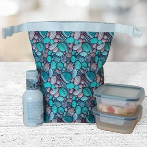 Ételhordó és uzsonnás táska zöld kavicsos - táska & tok - uzsonna- & ebéd tartó - ebéd tasak, doboz - Meska.hu