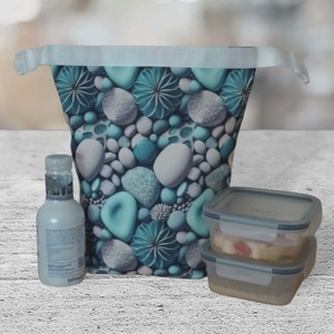 Ételhordó és uzsonnás táska menta kavicsos - táska & tok - uzsonna- & ebéd tartó - ebéd tasak, doboz - Meska.hu