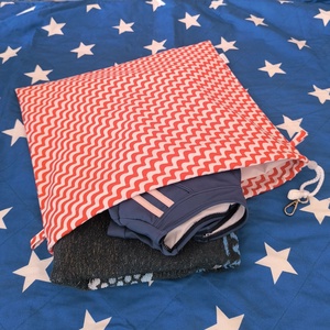 Aqua-zsák piros hullámos - Meska.hu