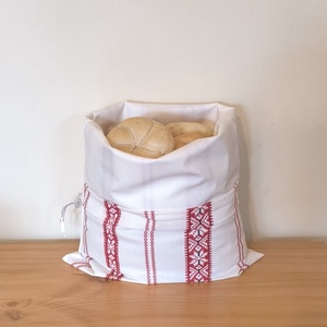 Frissentartó kenyeres zsák+bevásárló zsák piros szőttes - táska & tok - bevásárlás & shopper táska - kenyeres zsák - Meska.hu