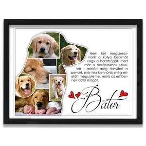 Fotókollázs labrador/golden retriver sziluettel/2, Művészet, Kollázs, Fotó, grafika, rajz, illusztráció, MESKA