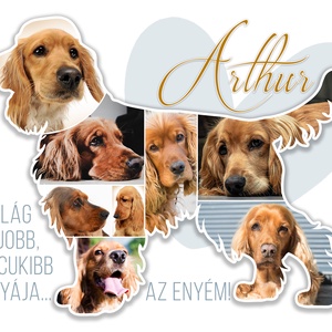 Fotókollázs spániel sziluettel. Spániel fotókollázs kutyád képeivel. Cocker spániel. - művészet - kollázs - Meska.hu