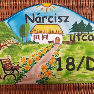 Kézzel festett Házszámtábla HenneTE részére - otthon & életmód - ház & kert - házszám - Meska.hu