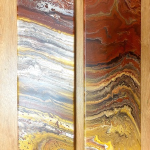 Tigrisszem , Művészet, Festmény, Akril, Festészet, Fluid technikával készített vászonkép.
A Tigrisszem féldrágakő látványát adja vissza a festmény. Se..., MESKA