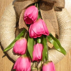  ajtódísz, koszorú, kopogtató sok tulipánnal -  - Meska.hu