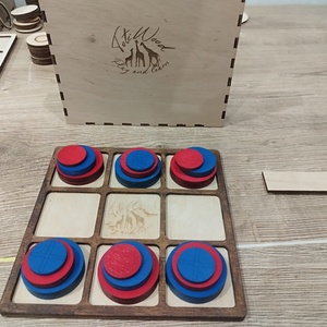 Tic-tac-toe 3 (Amőba) festett - játék & sport - táblajáték és kártyajáték - társasjátékok - Meska.hu