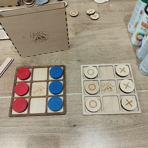 Tic-tac-toe 3 (Amőba) festett - játék & sport - táblajáték és kártyajáték - társasjátékok - Meska.hu