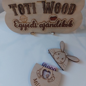 Pénzátadó, húsvéti nyuszi, Otthon & Életmód, Papír írószer, Ajándékozás kellékei, Pénzátadó doboz, Famegmunkálás, Gravírozás, pirográfia, MESKA