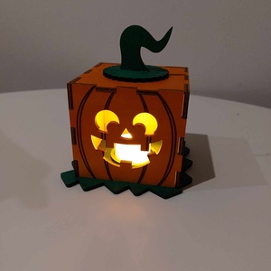 Töklámpás ledmécsessel - otthon & életmód - dekoráció - halloween - halloweeni tök és lámpás - Meska.hu