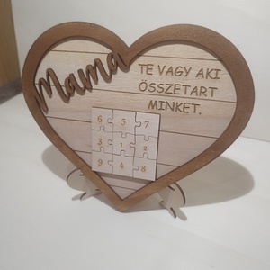 Szív alakú puzzle kép Mama - otthon & életmód - dekoráció - asztal és polc dekoráció - asztaldísz - Meska.hu