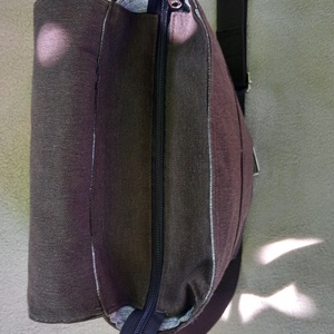 Sötétbarna klasszikus férfi vászontáska - táska & tok - kézitáska & válltáska - vállon átvethető táska - Meska.hu