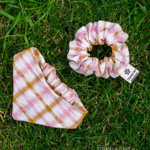 Matching szett (bandana és scrunchie) - Matcha Kollekció - otthon & életmód - kisállatoknak - kutyáknak - kutya ruházat - Meska.hu