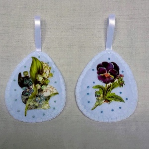 Vintage húsvéti díszek - otthon & életmód - dekoráció - fali és függő dekoráció - függődísz - Meska.hu