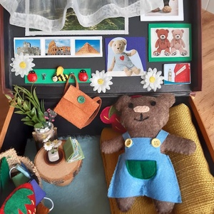 Teddy maci utazó bőröndje - játék & sport - baba & babaház - öltöztethető baba - Meska.hu