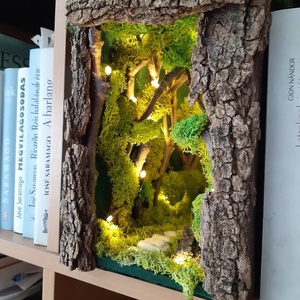 Könyvkuckó, Book Noot, Diorama, Varázserdő, Otthon & Életmód, Dekoráció, Asztal és polc dekoráció, Zuzmódekoráció, Mohadekoráció, Mindenmás, MESKA