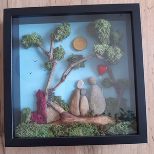 Család - kavicskép - otthon & életmód - dekoráció - asztal és polc dekoráció - kavics & kő - Meska.hu