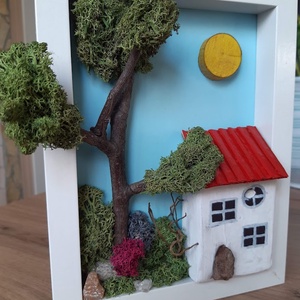 Romantikus kép házikóval és zuzmóval. - otthon & életmód - dekoráció - kép & falikép - 3d képek - Meska.hu