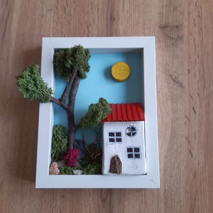 Romantikus kép házikóval és zuzmóval. - otthon & életmód - dekoráció - kép & falikép - 3d képek - Meska.hu