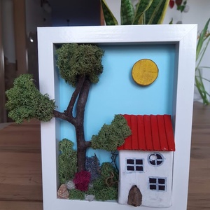 Romantikus kép házikóval és zuzmóval. - otthon & életmód - dekoráció - kép & falikép - 3d képek - Meska.hu