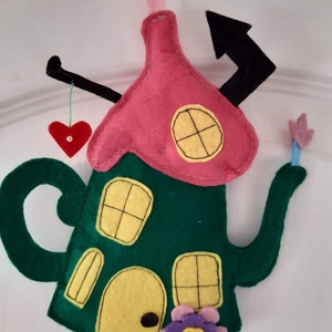 Teáskanna házikó ficből. - baba - mama - babaszoba dekoráció - babaszoba kép - Meska.hu