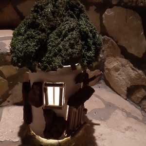 Világító házikó - otthon & életmód - dekoráció - asztal és polc dekoráció - zuzmódekoráció, mohadekoráció - Meska.hu