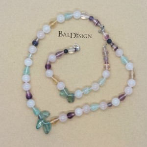 Fluorit-rózsakvarc nyaklánc és karkötő, , , MESKA