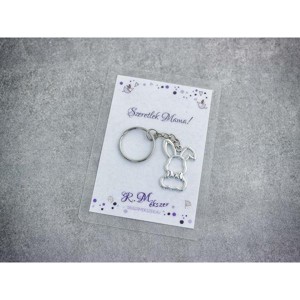 Szeretlek Mama stílusos nyuszi medálos kulcstartó, , , MESKA