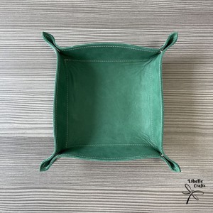 Színes bőr tálca - zöld, , , MESKA