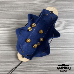 2in1 szütyő és kockatálca - natúr - sötétkék - játék & sport - táblajáték és kártyajáték - társasjátékok - dobókocka - Meska.hu